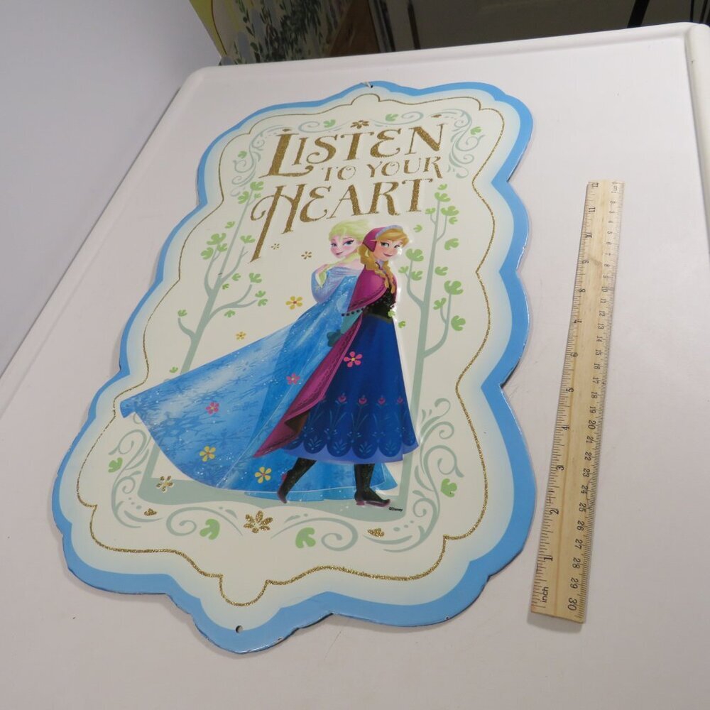 "Listen to your heart" Disney METAL Sign FROZEN 20" tall x 12" wide